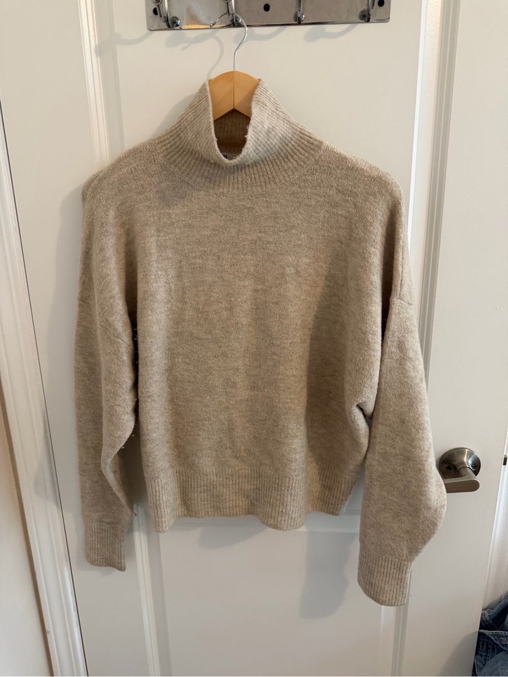 Zara Beige/Cream Turtleneck Sweater